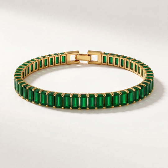 "BOCA" EMERALD BAGUETTE TENNIS BRACELET