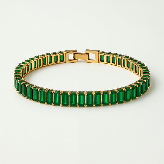 "BOCA" EMERALD BAGUETTE TENNIS BRACELET