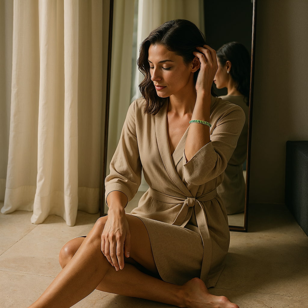 "BOCA" EMERALD BAGUETTE TENNIS BRACELET