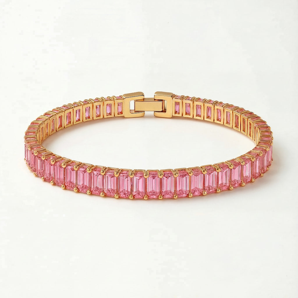 "BOCA" PINK SAPPHIRE BAGUETTE TENNIS BRACELET