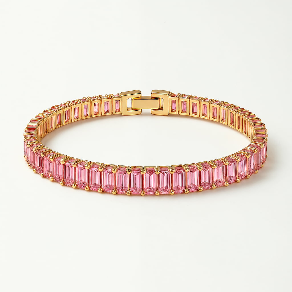 "BOCA" PINK SAPPHIRE BAGUETTE TENNIS BRACELET