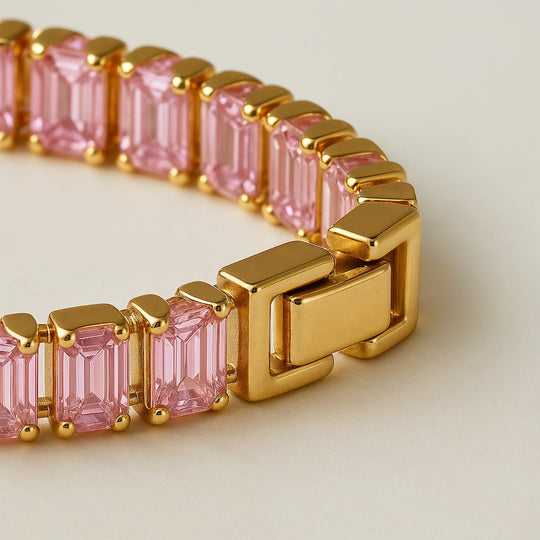 "BOCA" PINK SAPPHIRE BAGUETTE TENNIS BRACELET