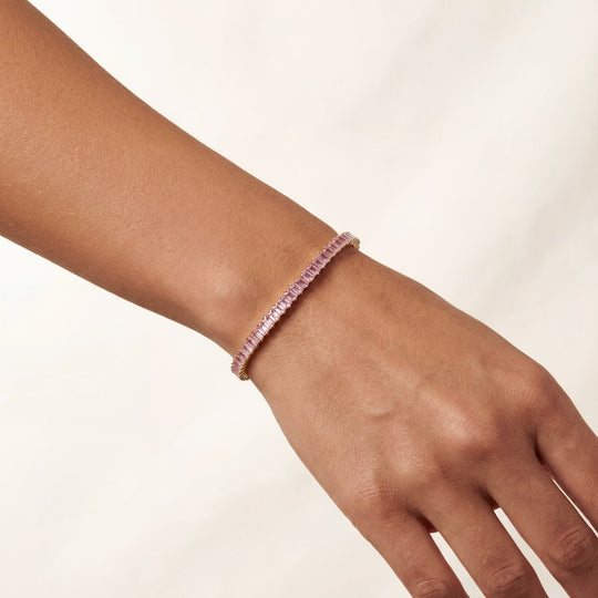 "BOCA" PINK SAPPHIRE BAGUETTE TENNIS BRACELET