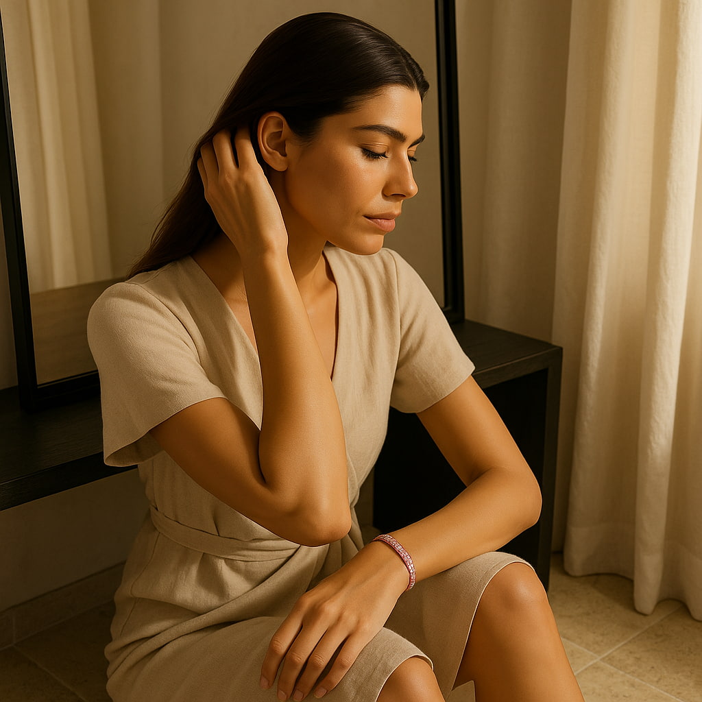 "BOCA" PINK SAPPHIRE BAGUETTE TENNIS BRACELET