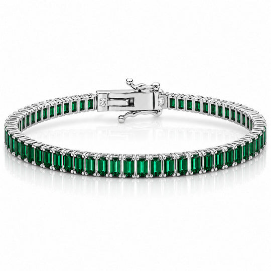 “Boston” Emerald Baguette-Cut Tennis Bracelet