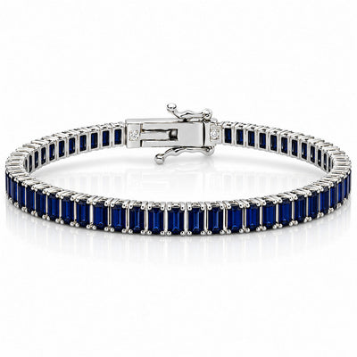 “Boston” Sapphire Baguette-Cut Tennis Bracelet