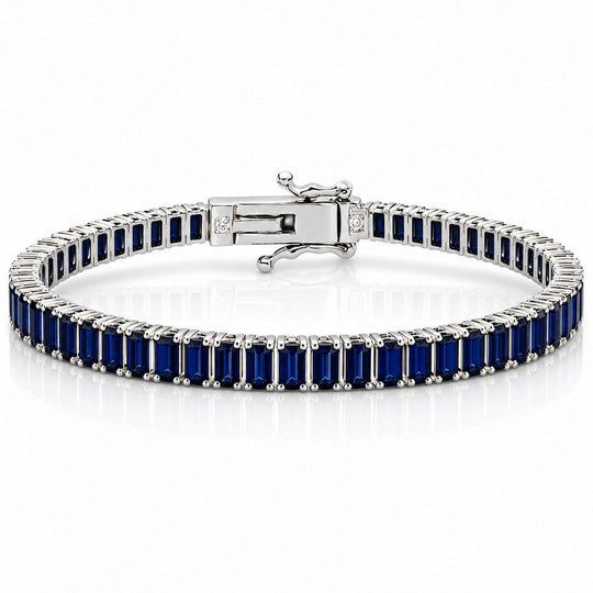 “Boston” Sapphire Baguette-Cut Tennis Bracelet