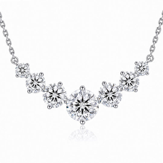 “Copenhagen” Moissanite 2.8ct Graduated Solitaire Necklace