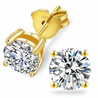 “Davos” Moissanite 1ct 4-Prong Solitaire Stud Earrings