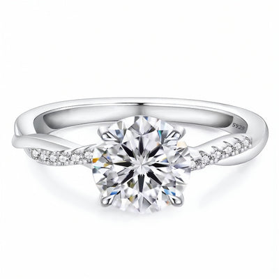 “Gstaad” Moissanite 1ct Pavé Solitaire Ring