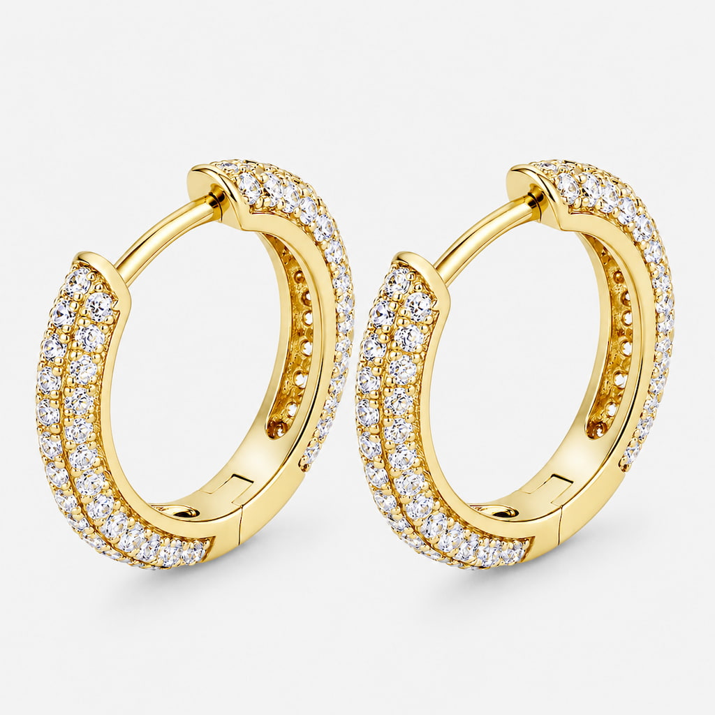 "Vienna" Moissanite 1ct Pavé Huggie Earrings