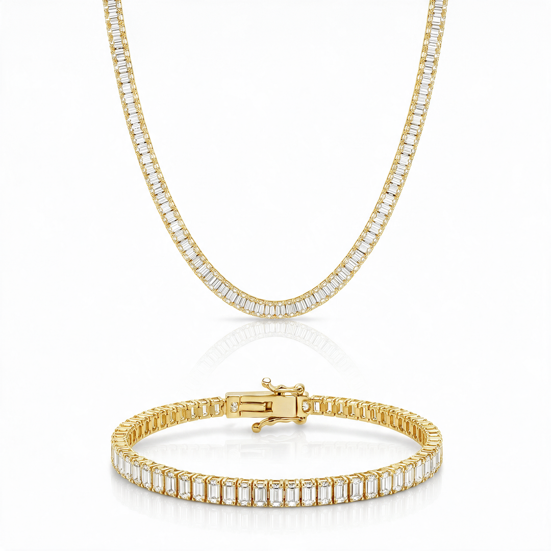Boston Classic Baguette Set in Gold — the full set