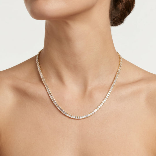 “Boston” Classic Baguette-Cut Tennis Necklace