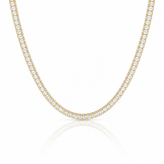 “Boston” Classic Baguette-Cut Tennis Necklace