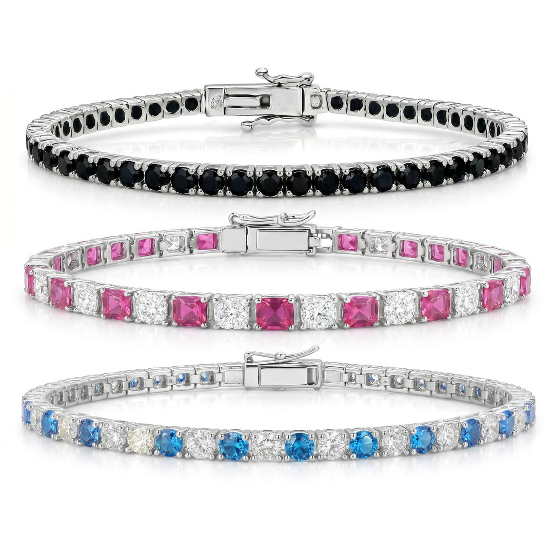 Miami Colorful Silver Stack Set flatlay