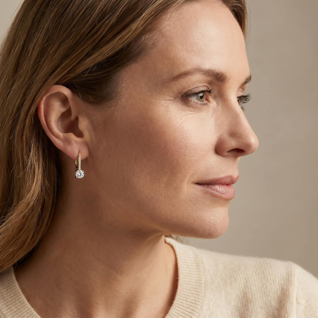 Worn - gold pave drop earrings
