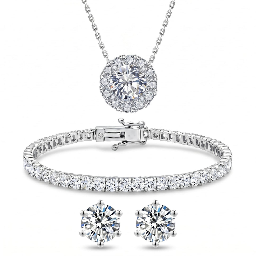 Miami Halo Silver Set on white