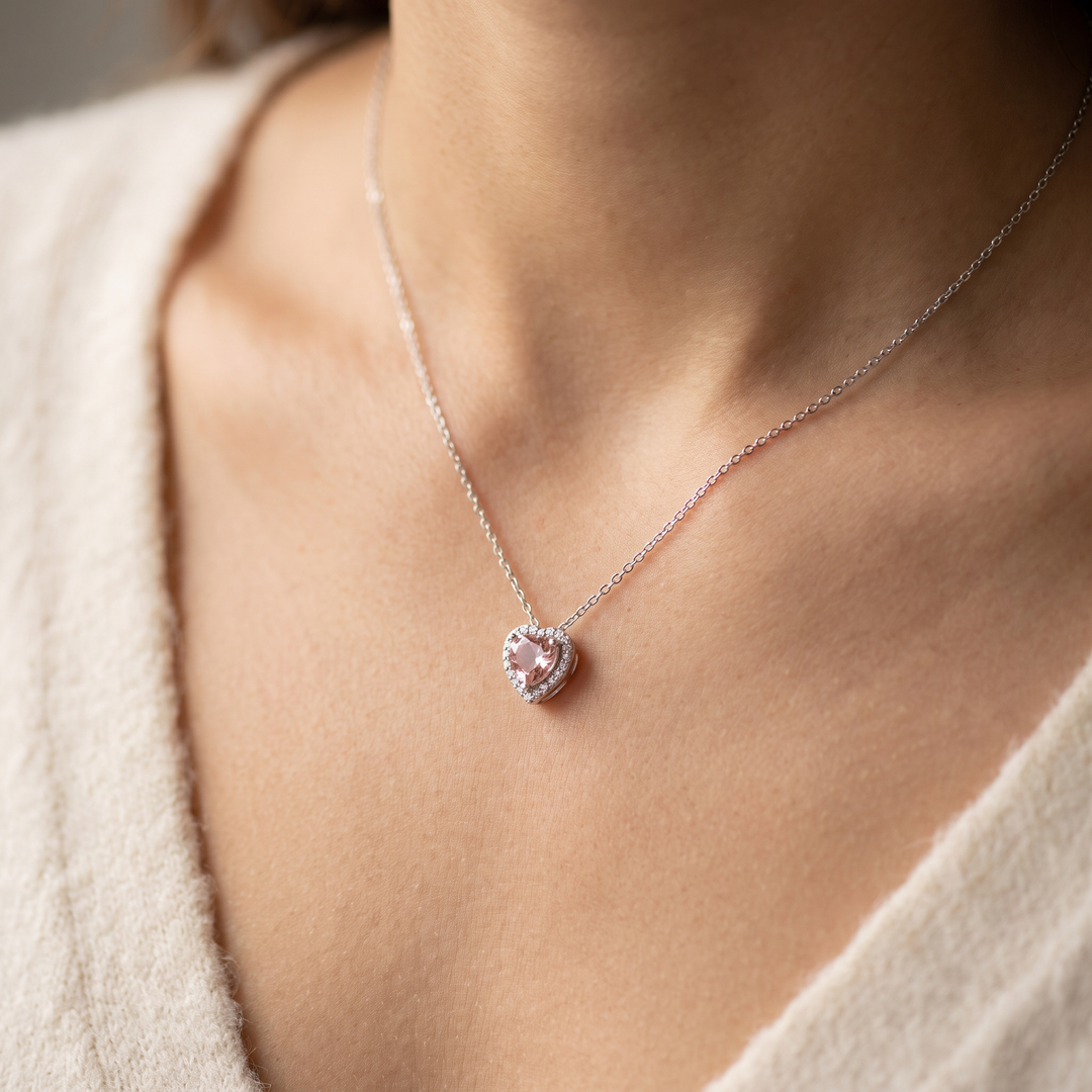"Amalfi" Morganite Heart Pendant