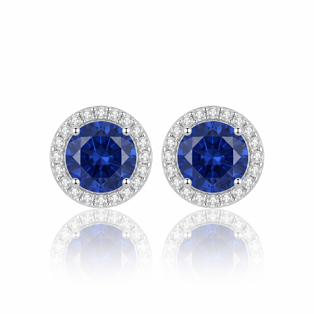 "Oslo" Sapphire Halo Studs