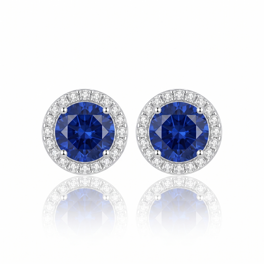 "Oslo" Sapphire Halo Studs