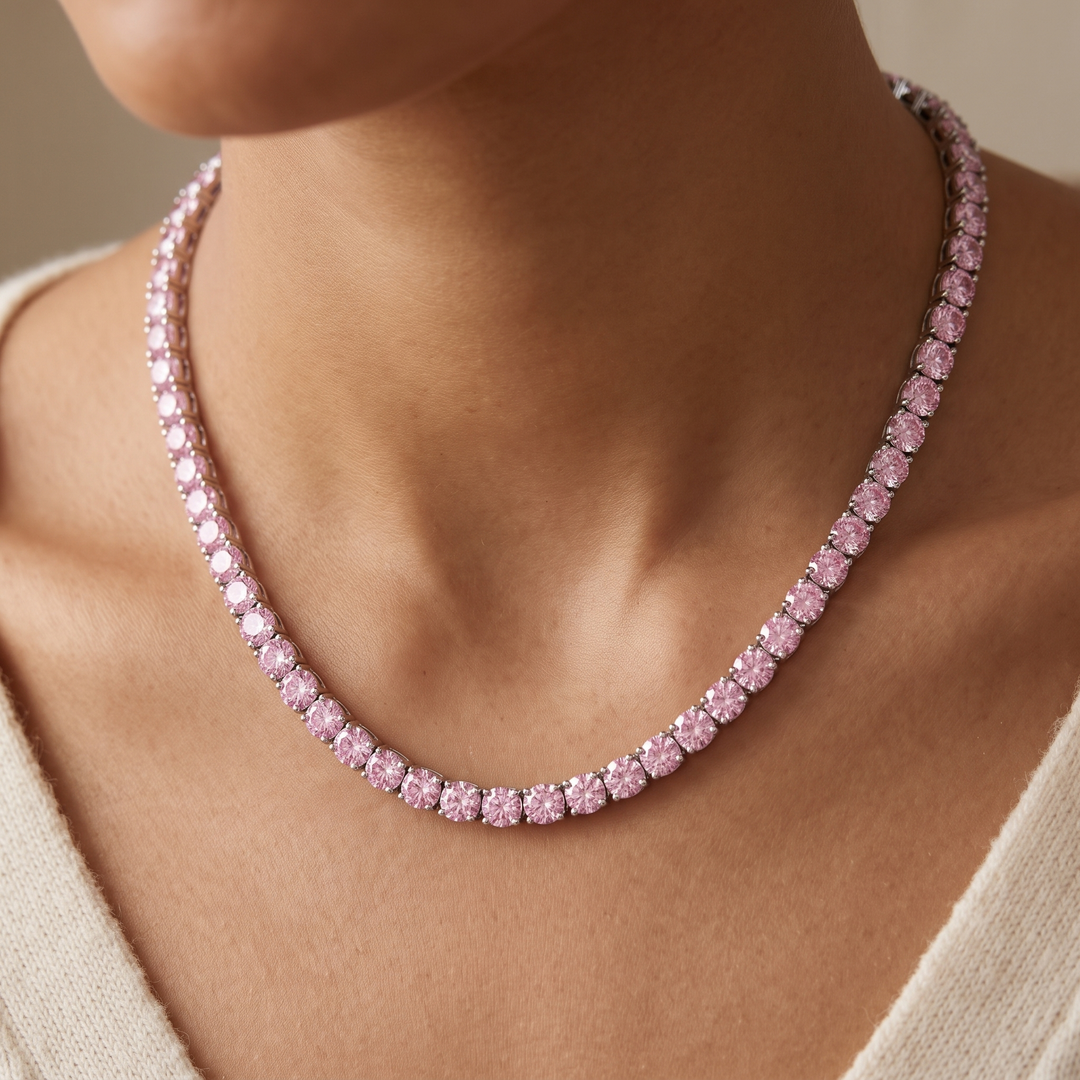 "Miami" Pink Sapphire Tennis Set