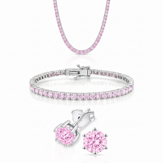 "Miami" Pink Sapphire Tennis Set