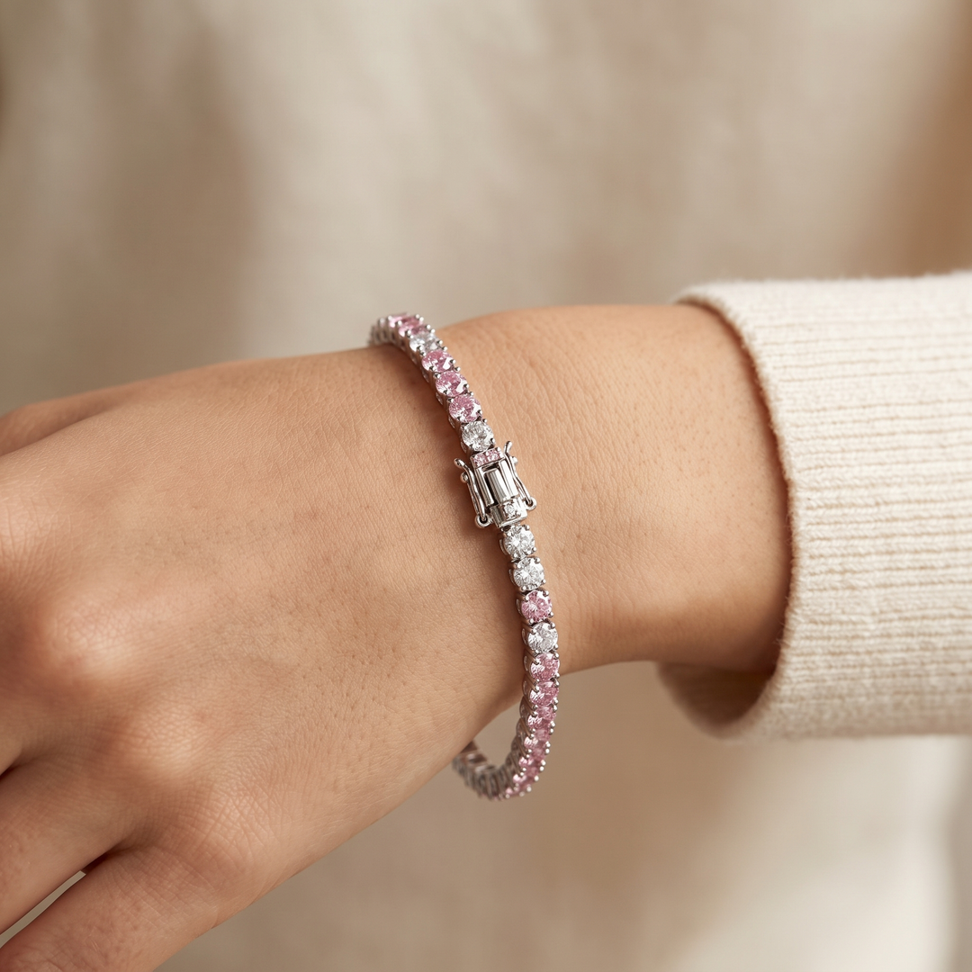 "Miami" Pink Sapphire Bracelet & Choker Set