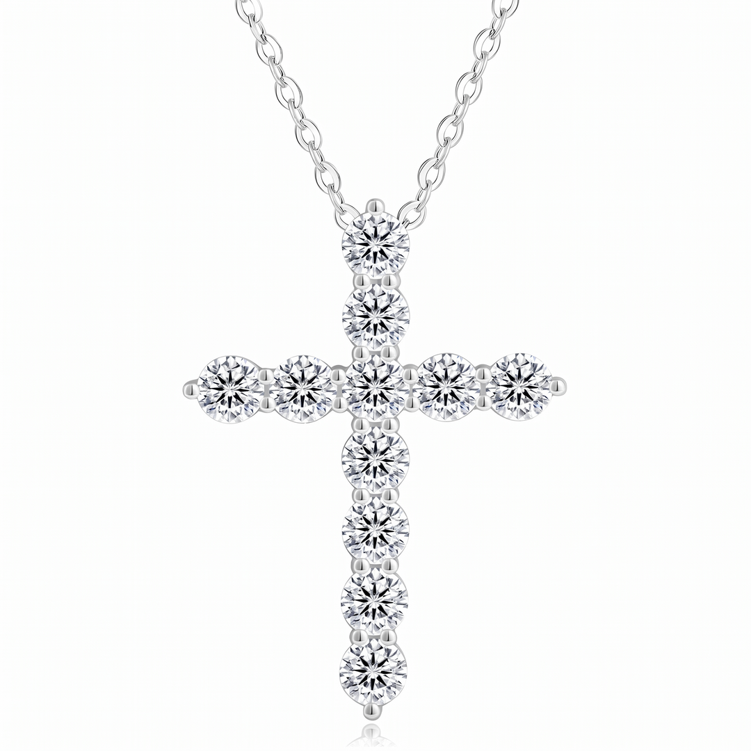 "Naples" Pave Cross Pendant Necklace