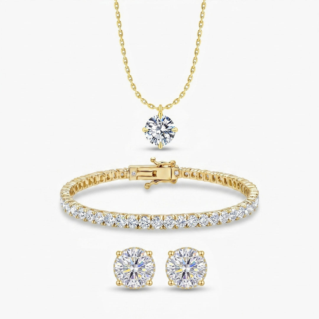 Miami Solitaire Pendant Trio on white