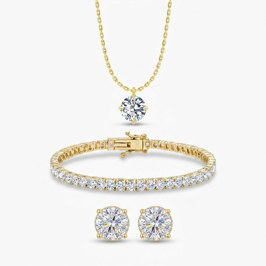 Miami Solitaire Pendant Trio on white