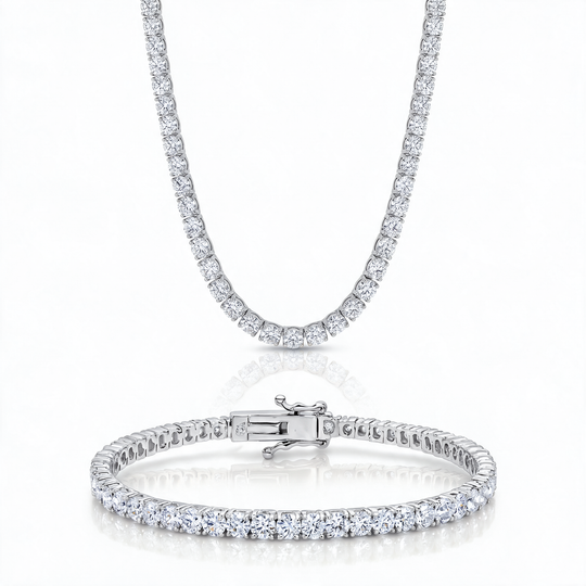 Miami Classic Bracelet & Choker Set in Silver — the full set