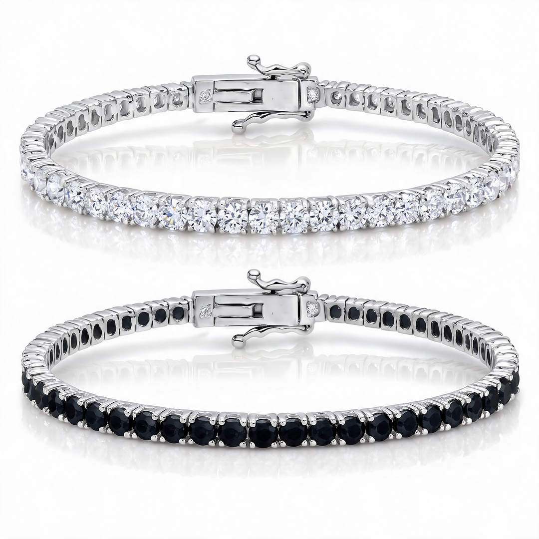 Miami Classic & Onyx Stack Set in Silver — the full set