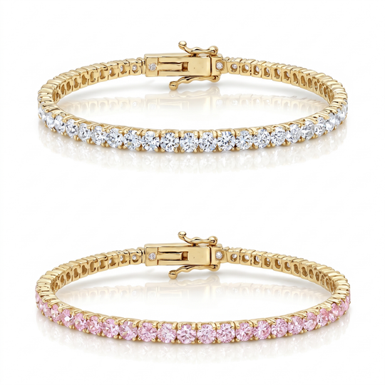 Miami Classic & Pink Sapphire Stack Set in Gold — the full set