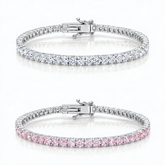 Miami Classic & Pink Sapphire Stack Set in Silver — the full set