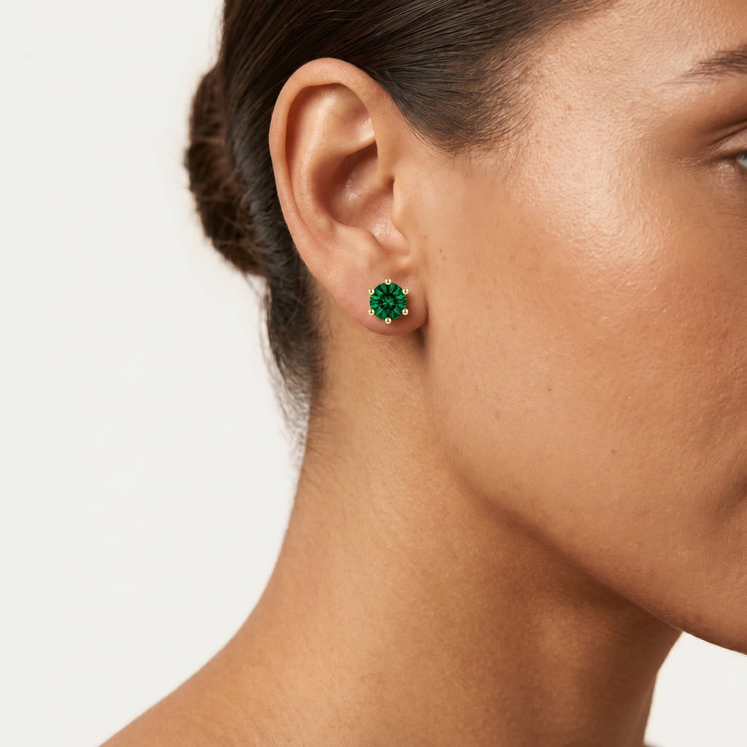 “MIAMI” EMERALD MOISSANITE 1CT 6-PRONG SOLITAIRE TENNIS STUD EARRINGS 2.0