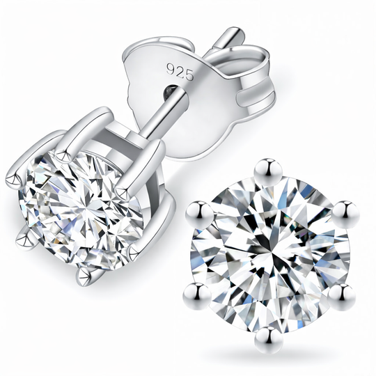 “MIAMI” MOISSANITE 1CT 6-PRONG SOLITAIRE TENNIS STUD EARRINGS 2.0