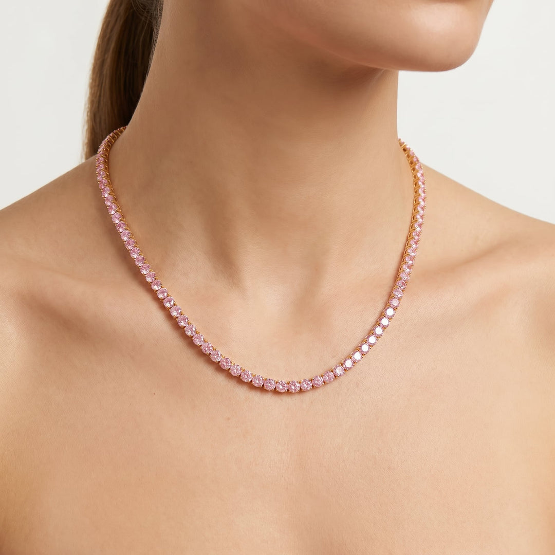 "MIAMI" PINK SAPPHIRE TENNIS CHOKER 2.0