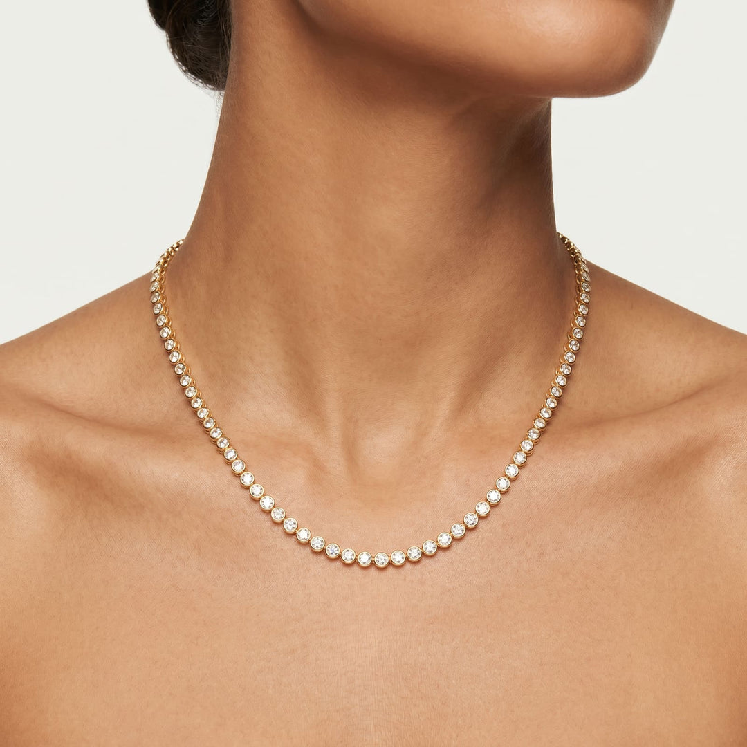 “Oslo” Classic Diamond Bezel Tennis Necklace