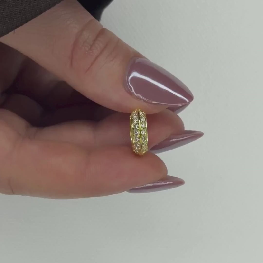 “Basel” Moissanite 1ct Pavé Huggie Earrings