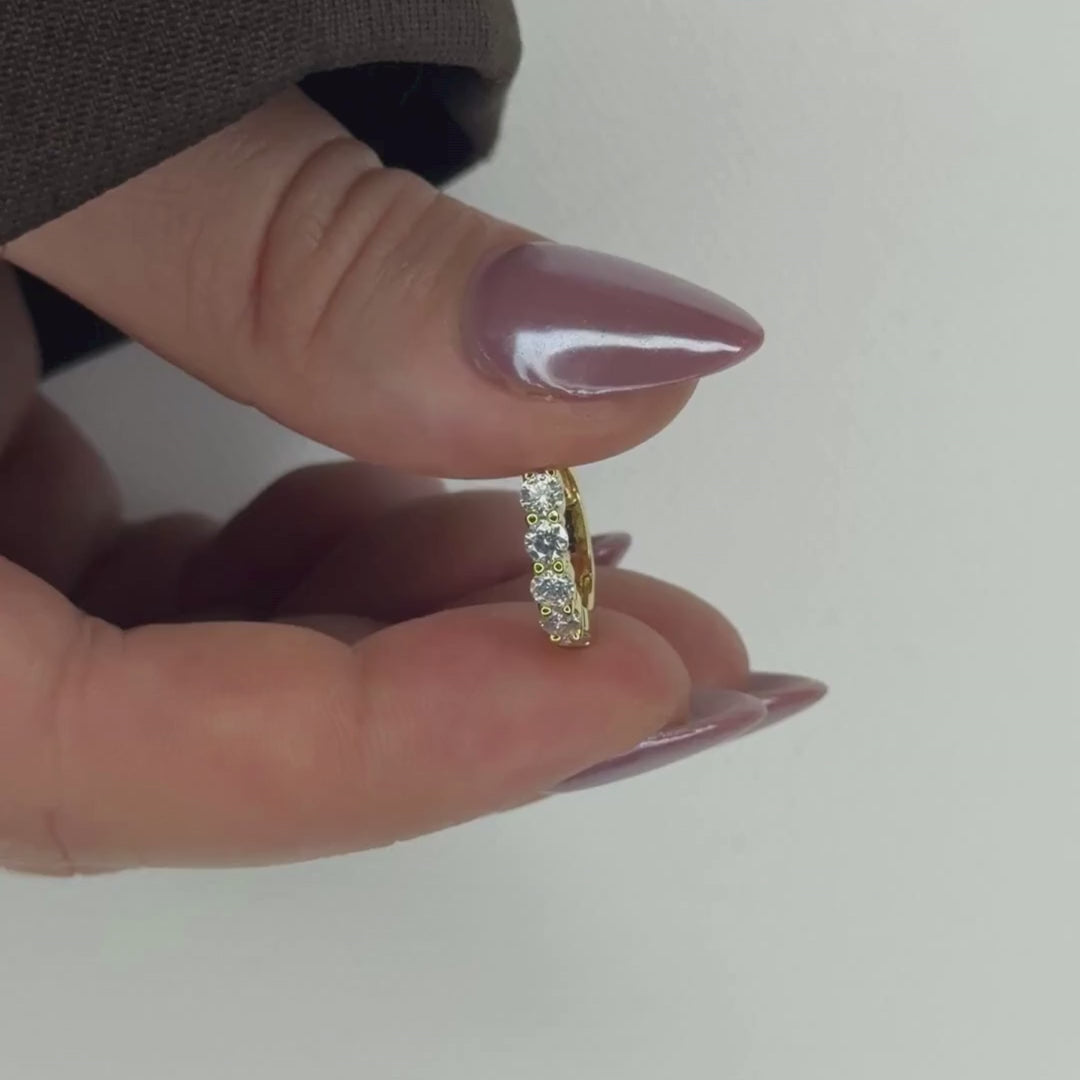“Zurich” Moissanite 1ct Pavé Huggie Earrings
