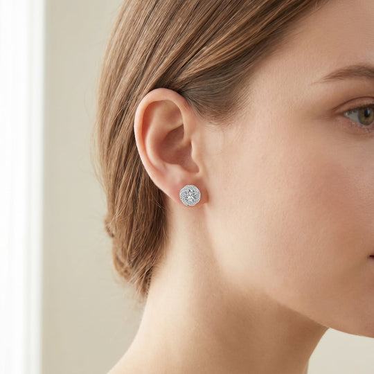 Stud Trio swirl halo worn