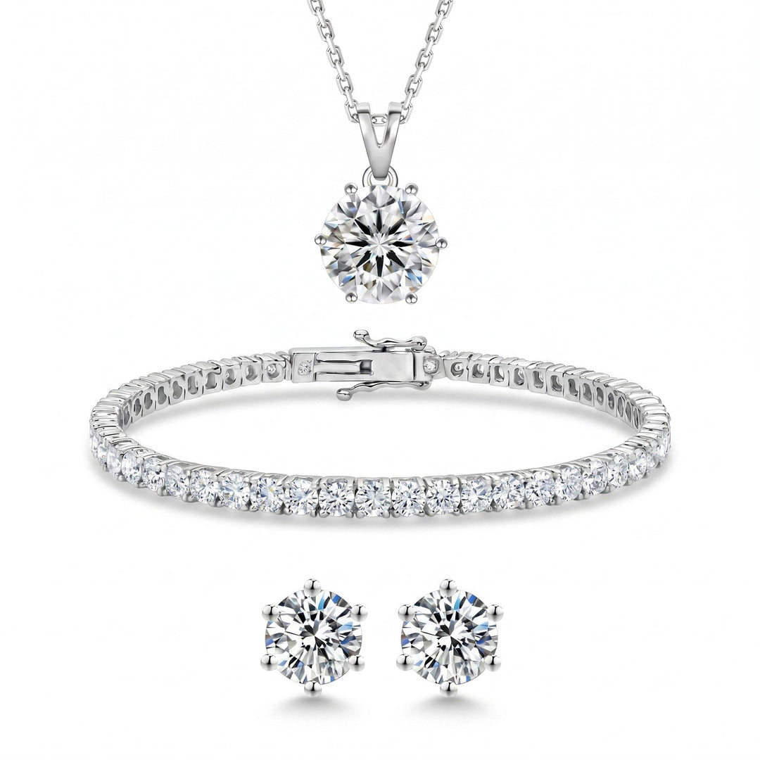 Miami Solitaire Silver Set on white