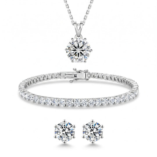 Miami Solitaire Silver Set on white